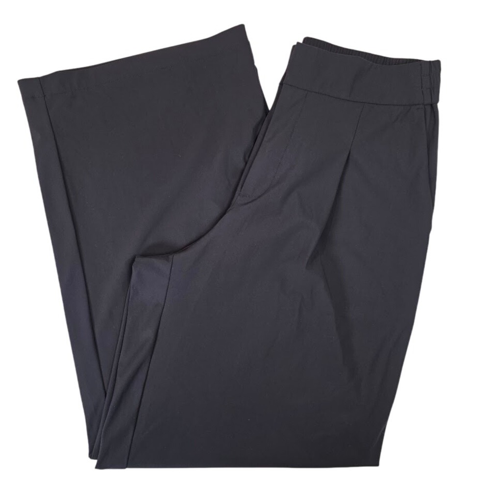 Athleta Women's 6 Pinnacle Wide Leg Pants Black Pleated High Rise Trouser 472041